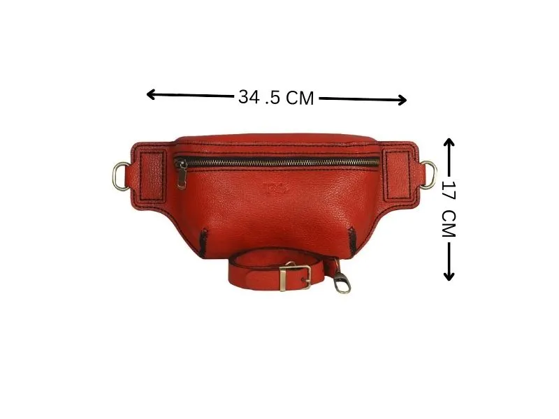 Red casual waist-bag