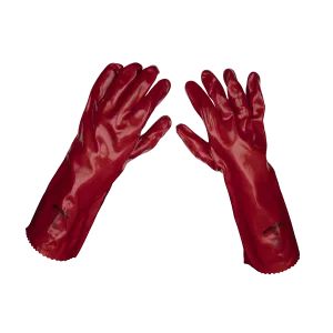 Red PVC Gauntlets 450mm - Pair