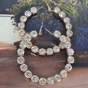 Rhinestone Hoop Earring