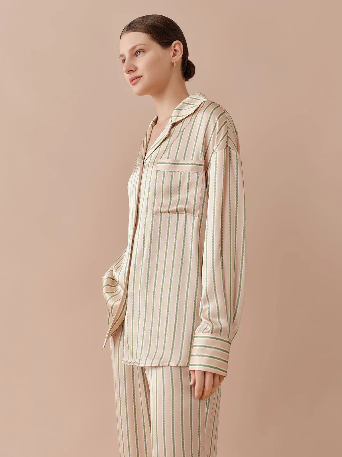 SILKINC Classic Striped Color Clash Long Pajama Set