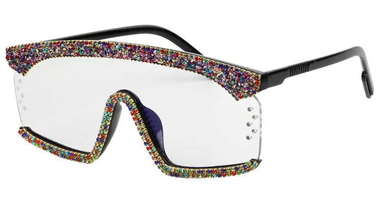 Spring Dazzling Square Sunglasses with rhinestones