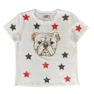 Star Struck Black and Red Bulldog tee