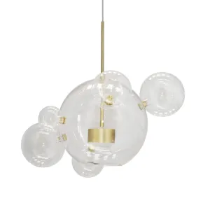 Sudsy Gold and Glass Chandelier Pendant Light