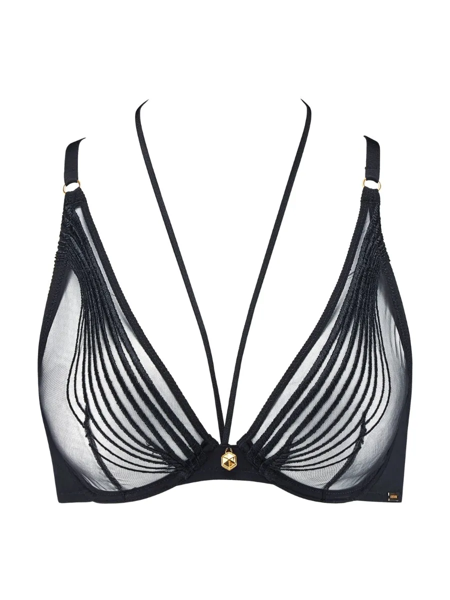 Sumptuous Waves Triangle Plunge Bra - Smoky Attraction