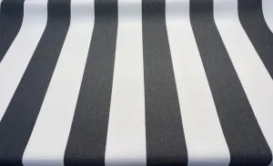 Sunbrella Classic Regal Stripes Black White Outdoor Fabric By the yard