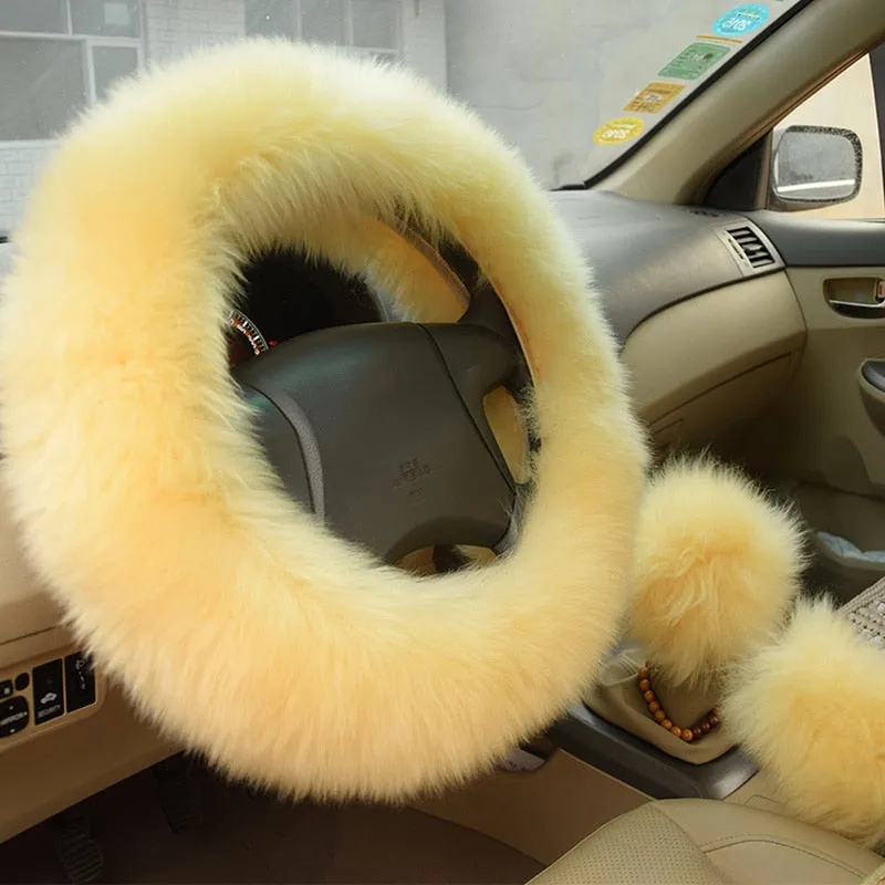 TEEK - Wool Fluff Steering & Shift Cover Set