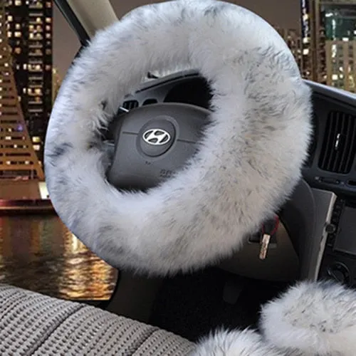 TEEK - Wool Fluff Steering & Shift Cover Set