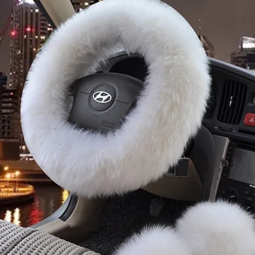 TEEK - Wool Fluff Steering & Shift Cover Set