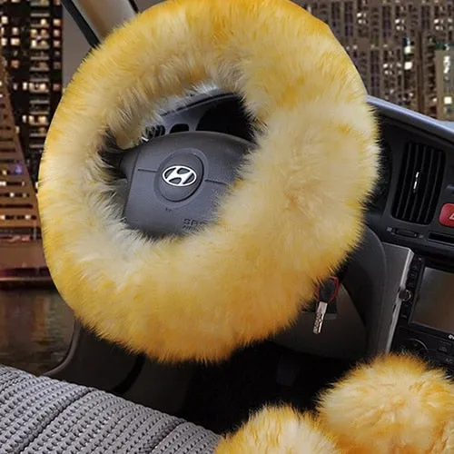 TEEK - Wool Fluff Steering & Shift Cover Set