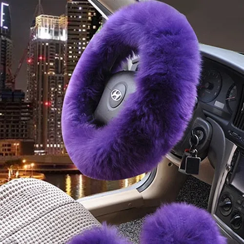 TEEK - Wool Fluff Steering & Shift Cover Set