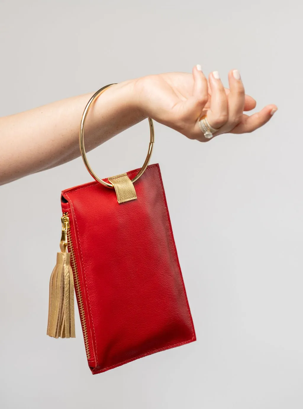 The Metal Ring Wristlet | Red