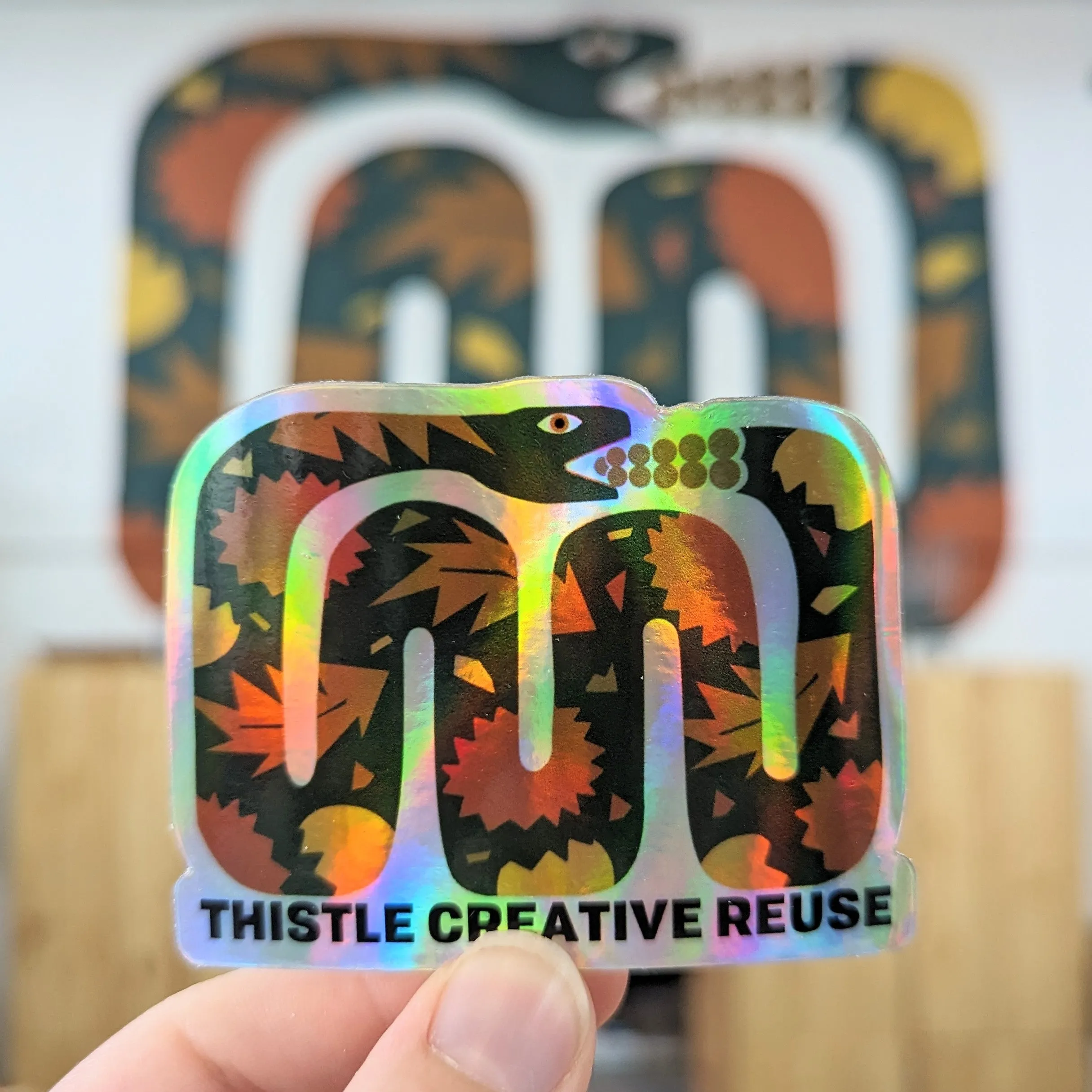 Thistle Snake Holographic Sticker