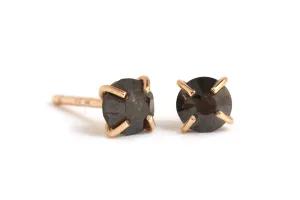 Tiny Black Diamond Stud Earrings