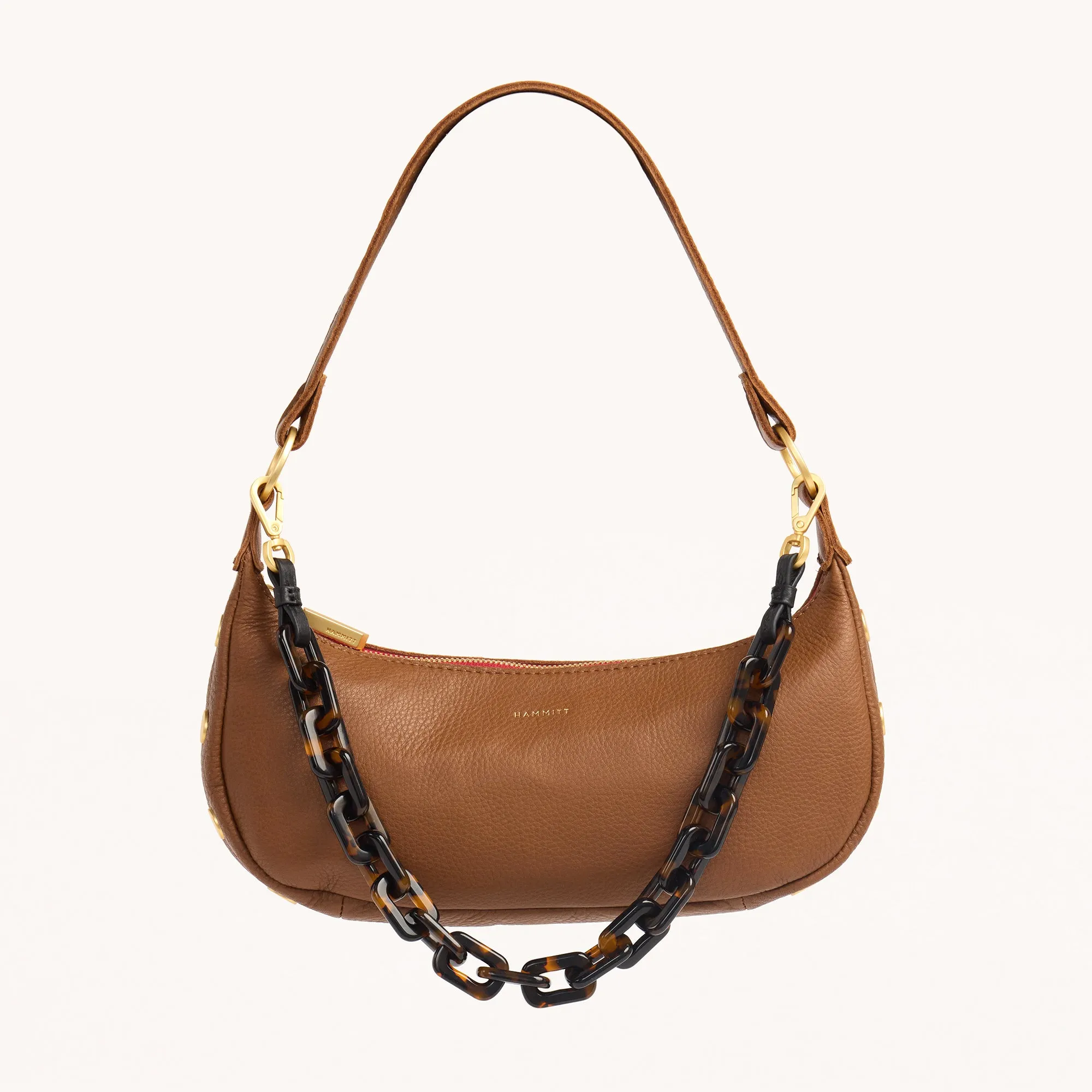 Tortoise Shell Shoulder Strap | Black/Brushed Gold