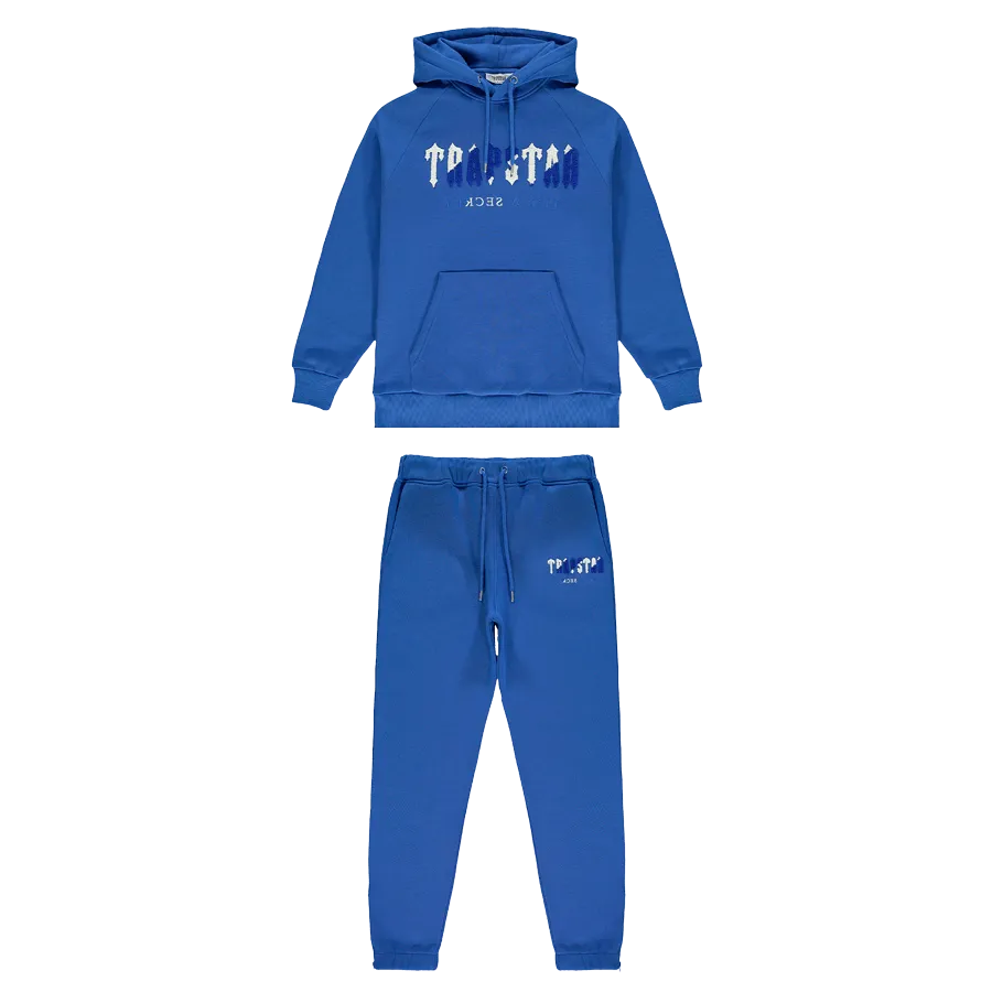 Trapstar Chenille Decoded Hooded Tracksuit - Dazzling Blue/White