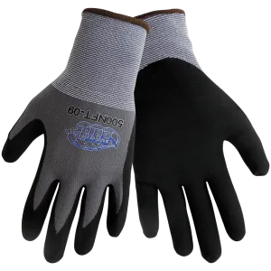 Tsunami Grip® 500NFT Nitrile Coated Work-Safety Glove With Black/Gray Finish on 15 gauge nylon shell