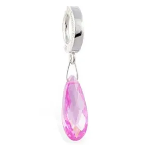 TummyToys® Pink Ice Faceted Drop Belly Ring