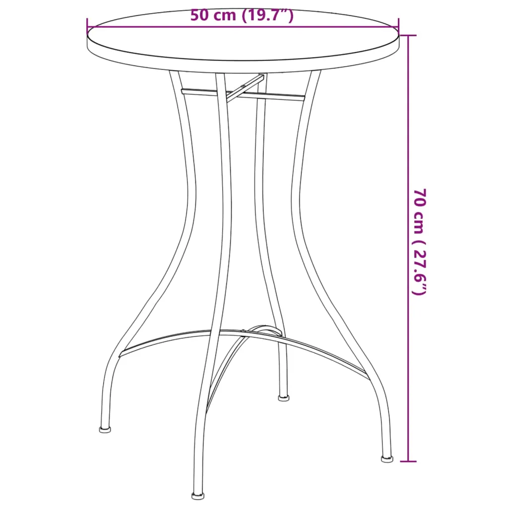 vidaXL Mosaic Bistro Table Black and White Ø50x70 cm Ceramic