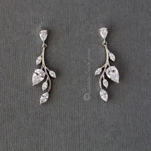 Vine CZ Bridal Earrings