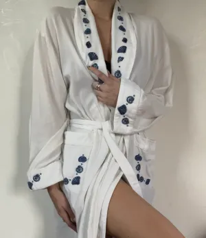 Vintage Blue Shell Robe