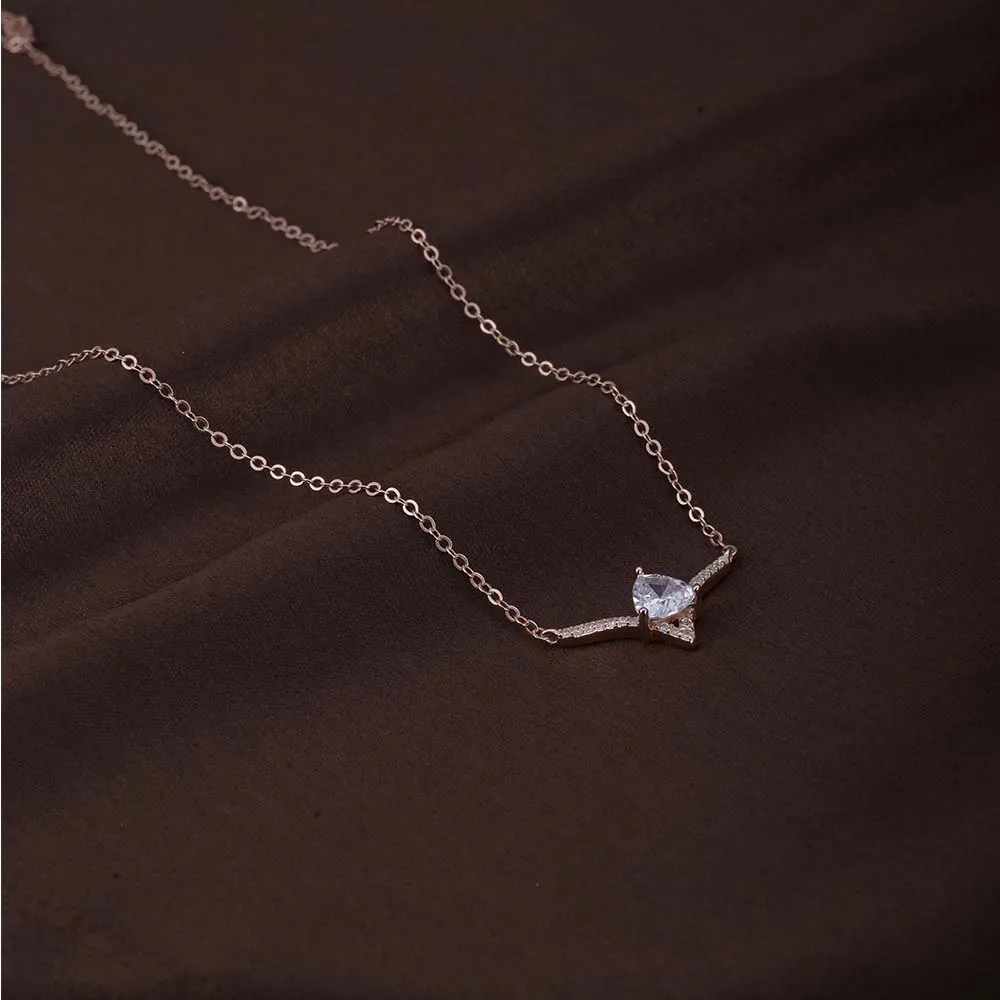 Vow Solitaire Necklace | Rose Gold