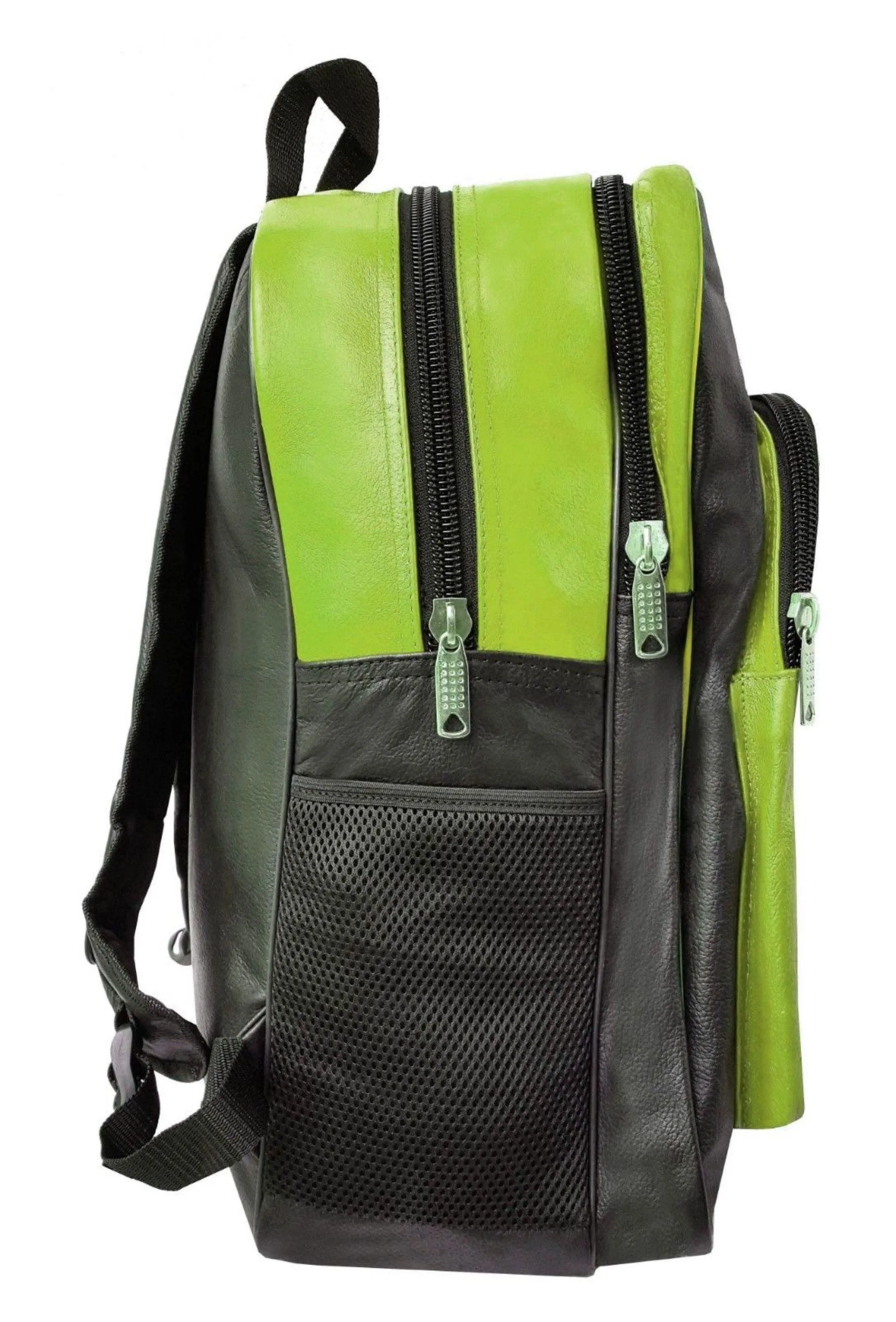 Warrior Gears® Leather Motorcycle Cycling Backpack Expandable Rucksack - Green