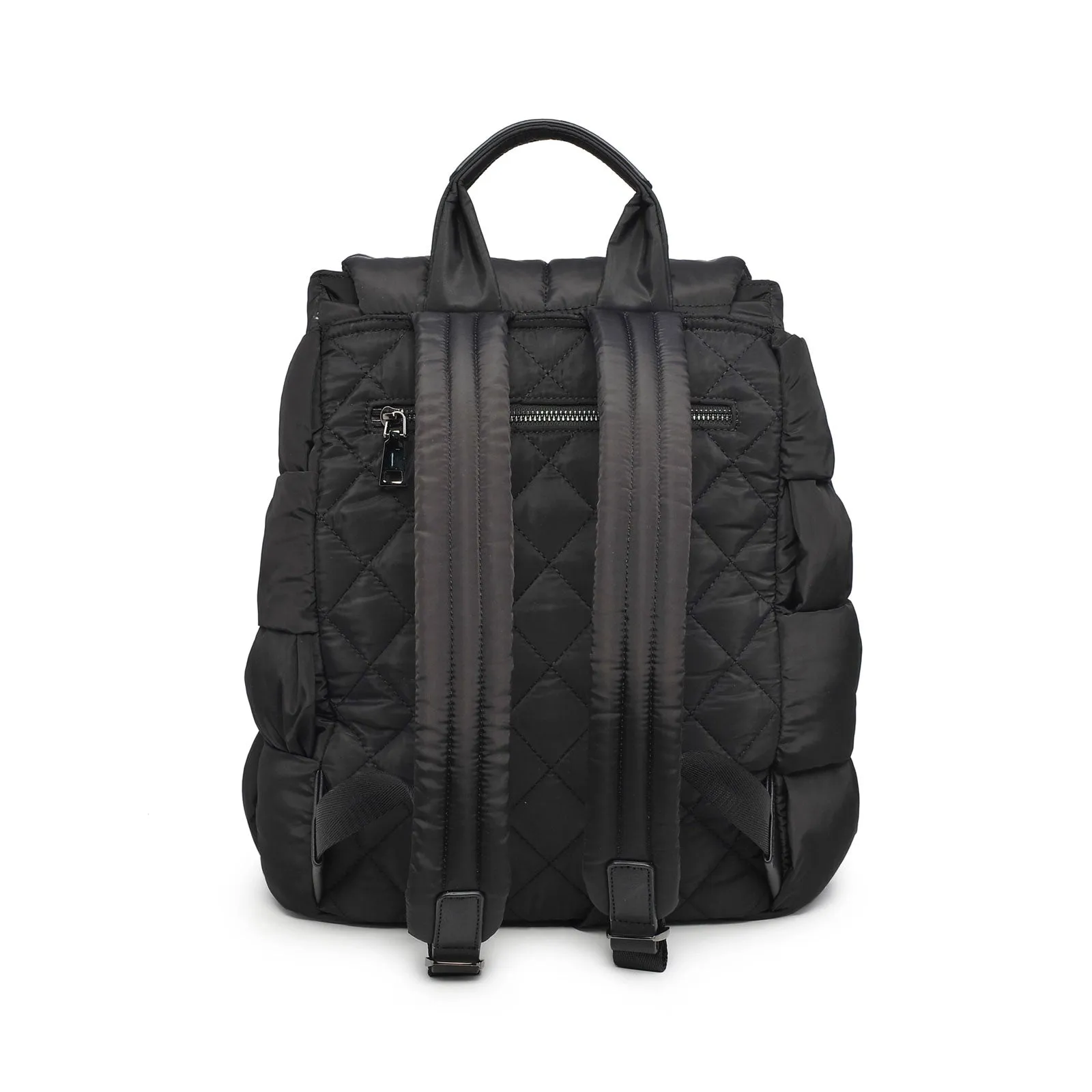 Woven Nylon Backpack in Black